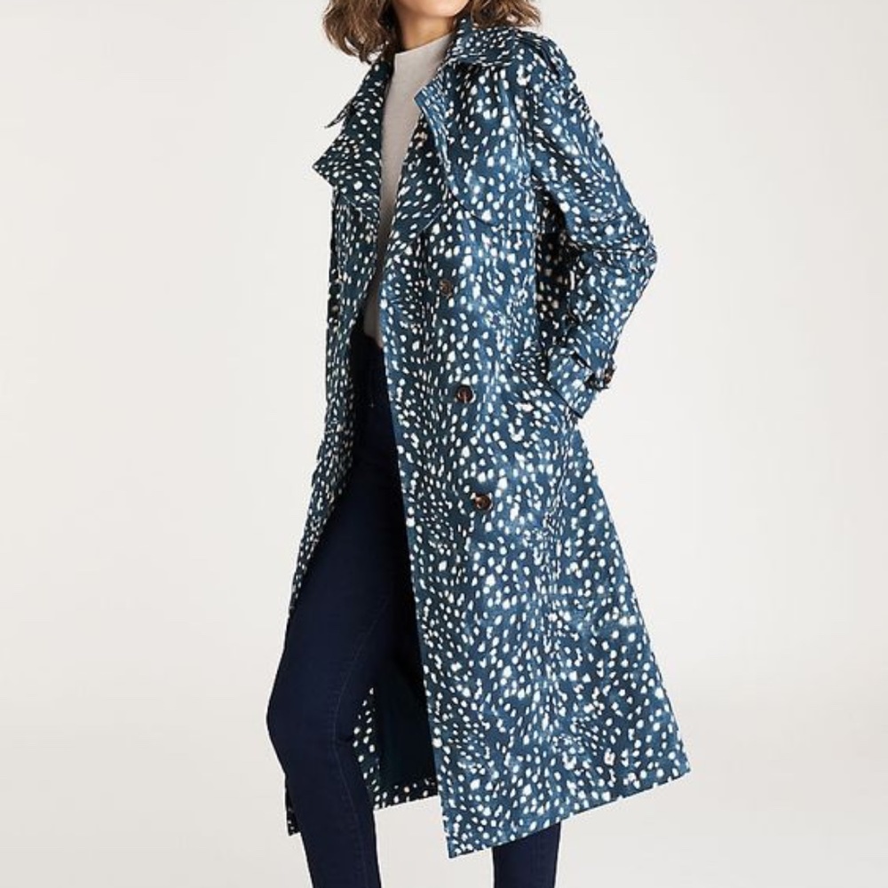 Spotted Modern Trench Coat | Ann Taylor